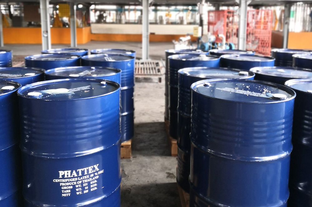 Blue barrels with rubber inside.