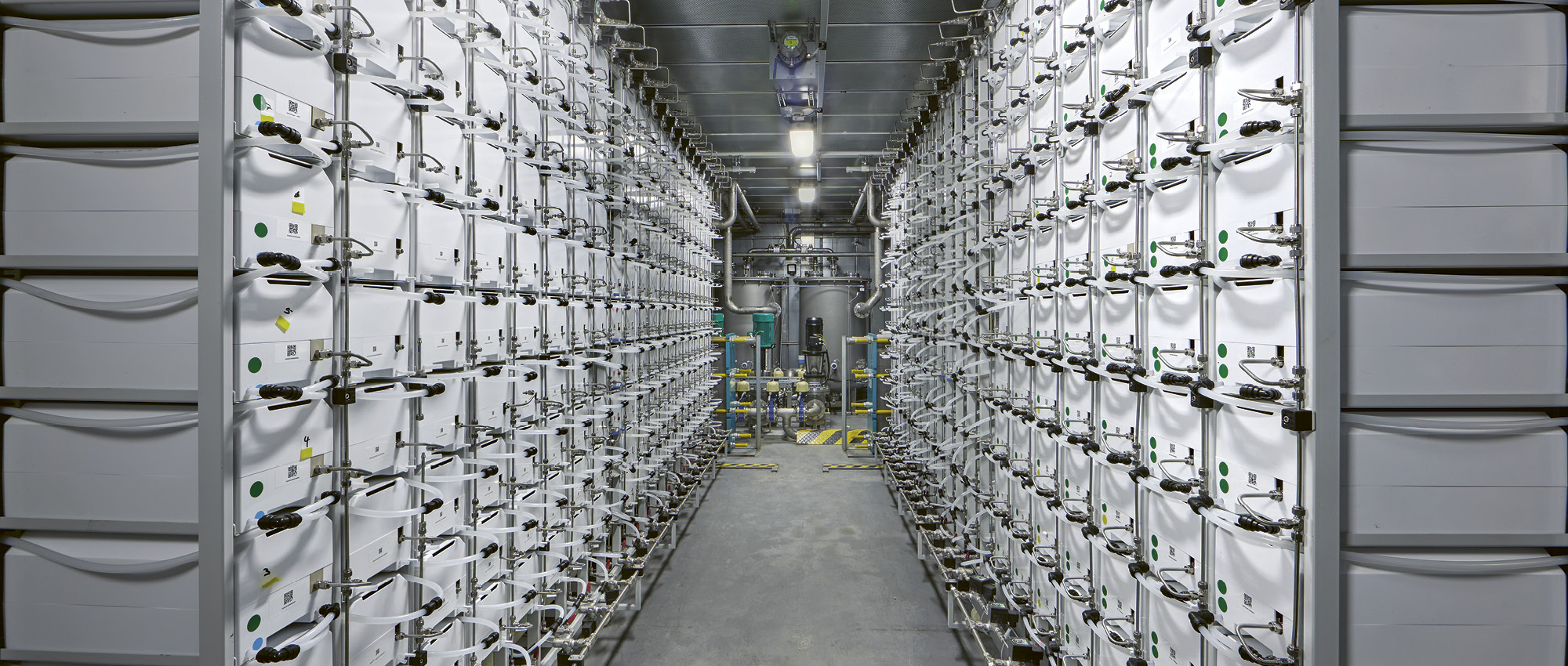 A hallway between containers.