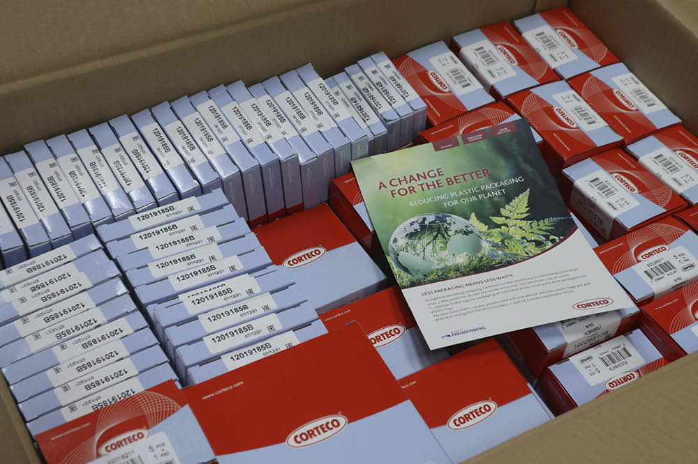 Verpackungen von Corteco in einem Karton
