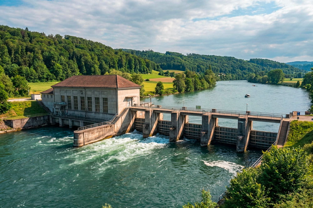 Wasserkraftwerk in einem Fluss