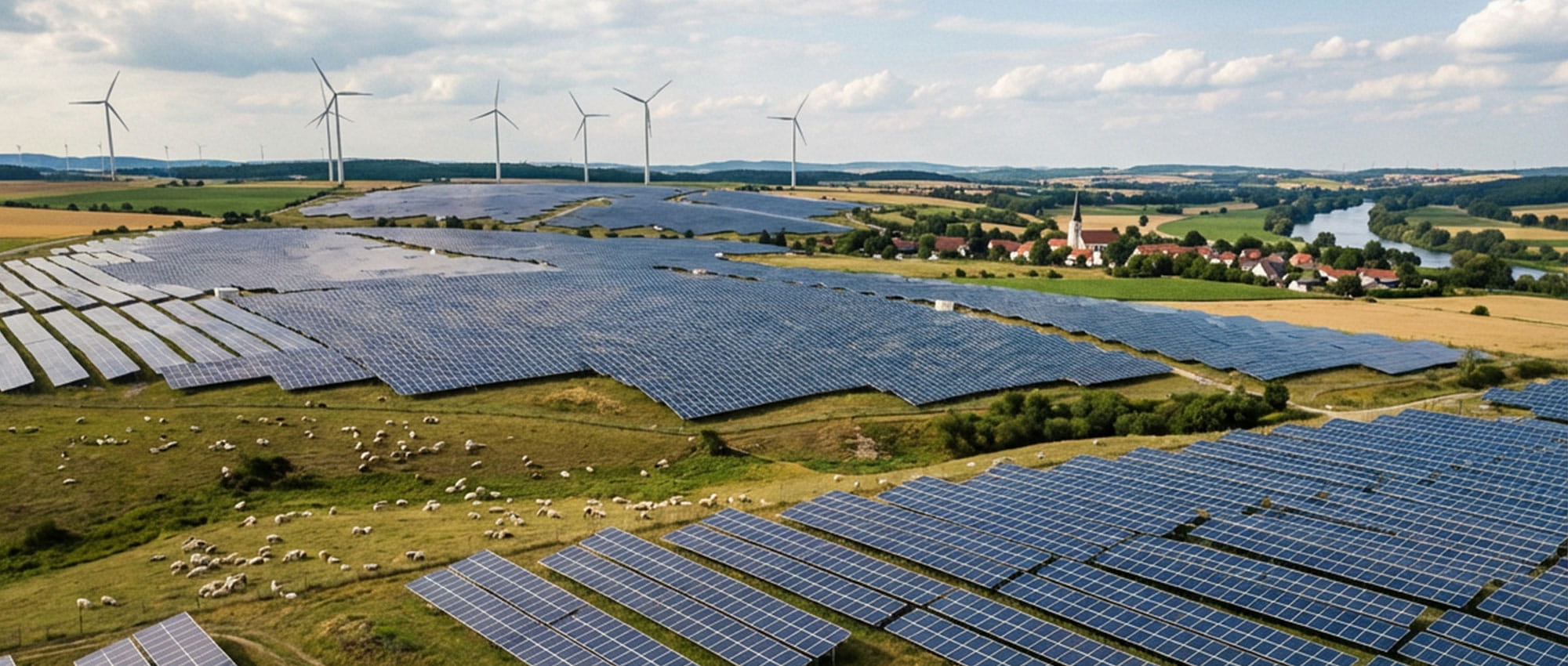 Photovoltaik Anlage auf einem Feld