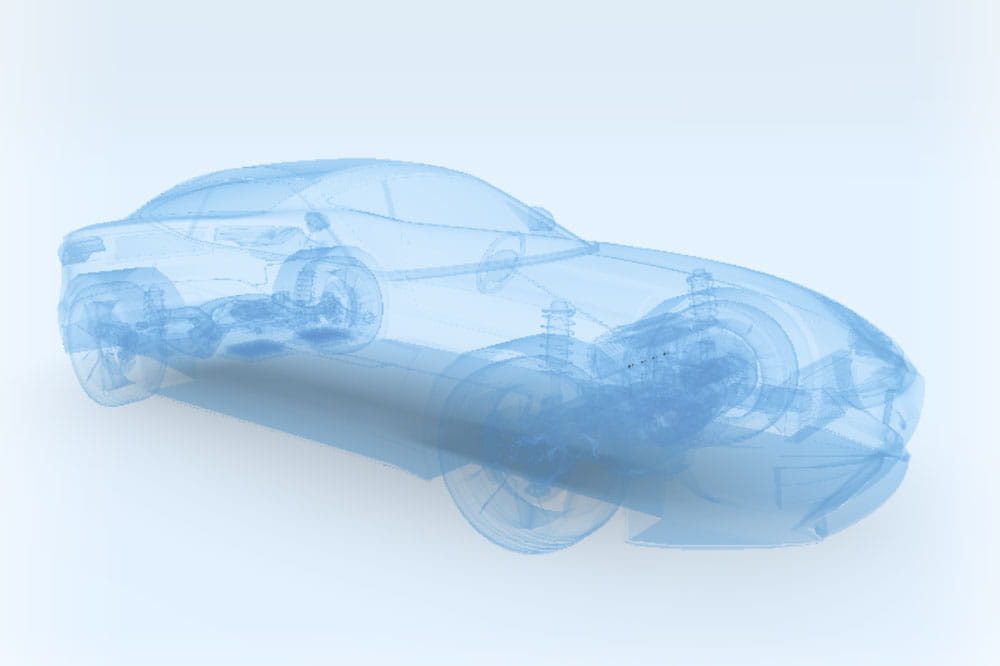 3D Grafik eines Sportwagens