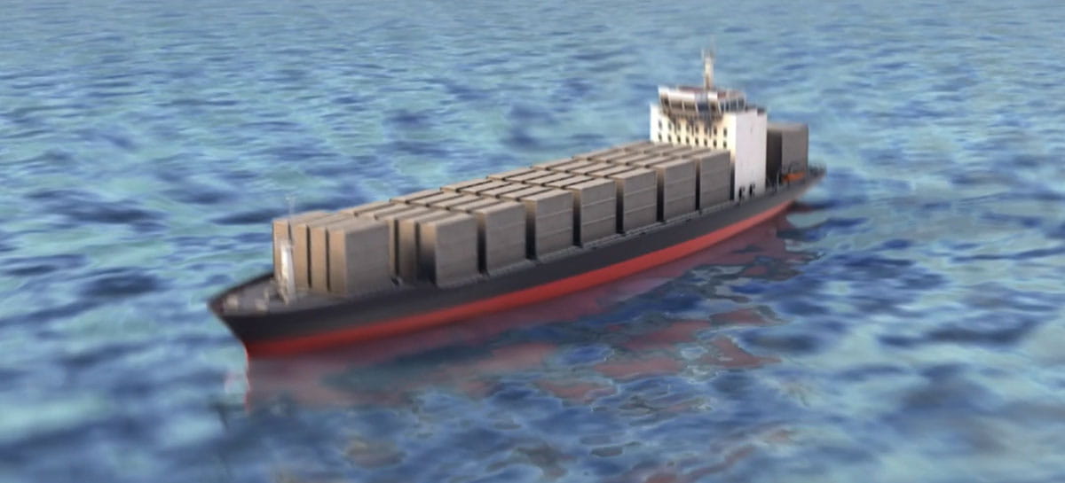 Frachtschiff auf offener See